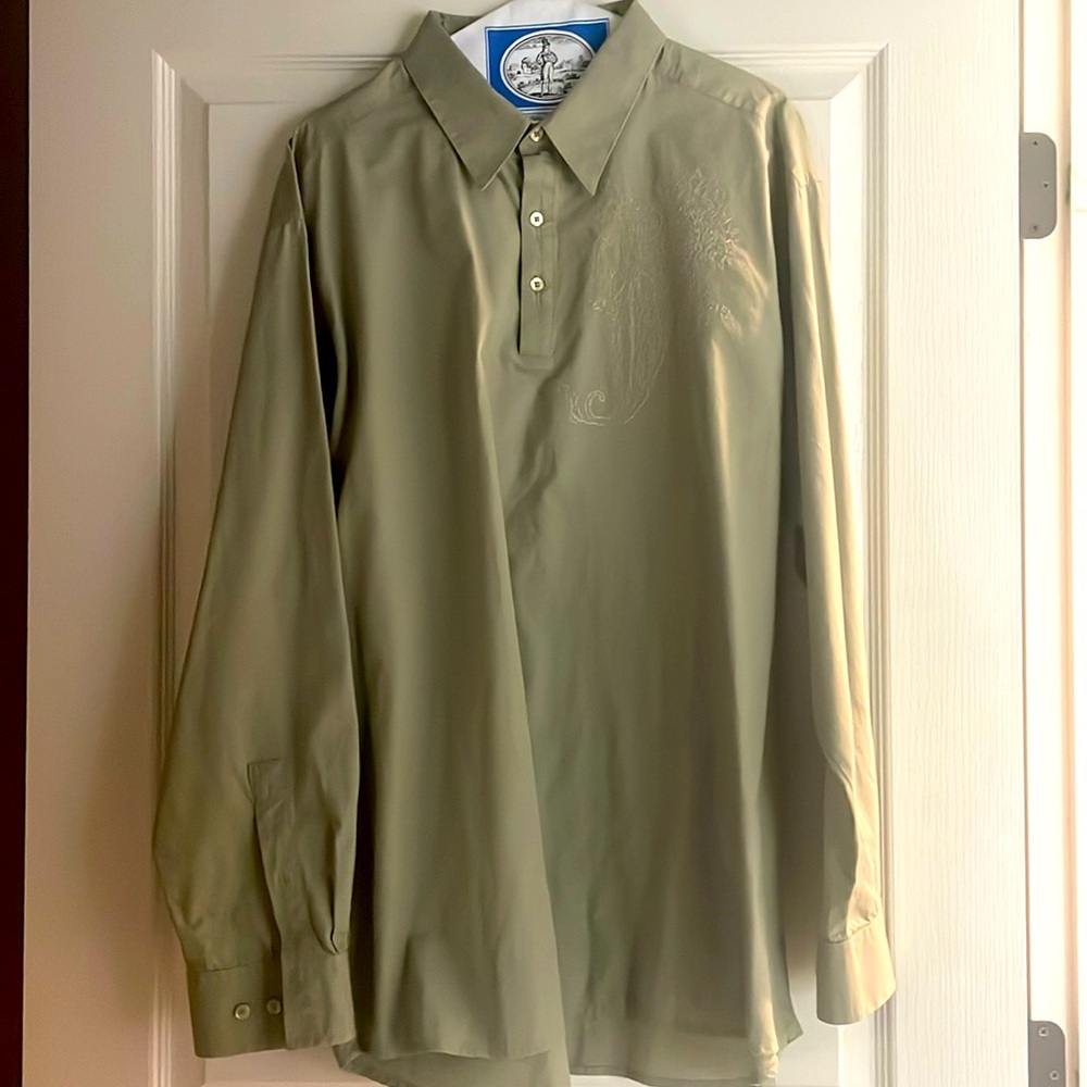 🎈 3 for $14 🎈 Marc Edwards men’s embroidered paisley sage green dress shirt